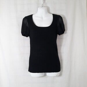 White House Black Market Black Short Sleeve Sweater - Size XS